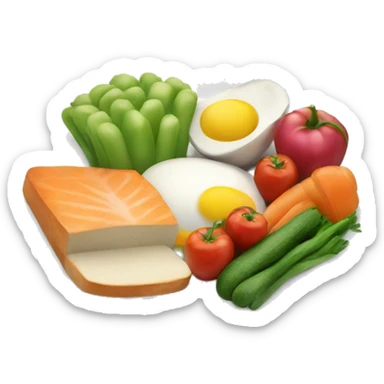 Plate of healthy food sticker