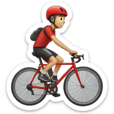 estonian boy riding red fixed gear bicycle sticker