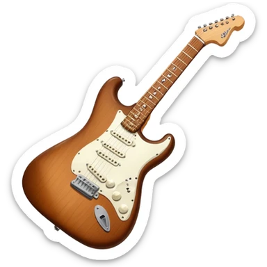 electric guitar strat brown and white squire sticker