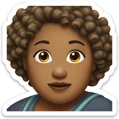 Plus size black woman with very short curly hair  sticker
