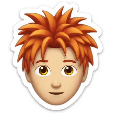 japanese-red-spiked-haired-guy, scar-in-his-eye sticker