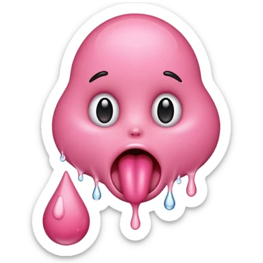 une lanque qui pend avec une goutte de bave sticker