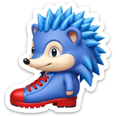 Blue hedgehog with red shoes sticker
