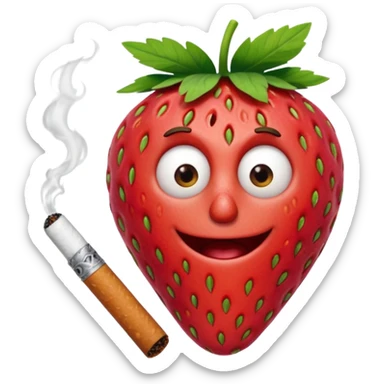 Barry The strawberry from Cloudy with a Chance of Meatballs 2 with a cigarette sticker