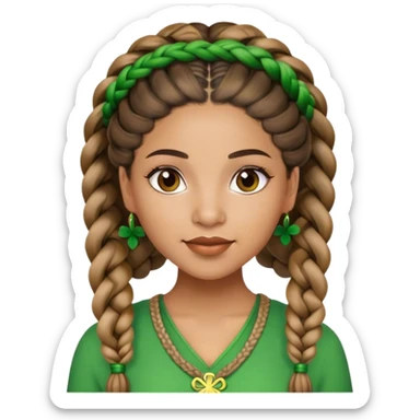 Latino woman with braids st Patricia’s day sticker