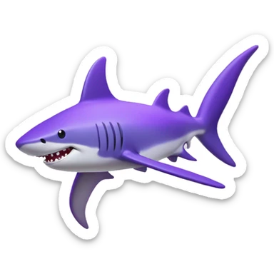 requin violet avec lunttes de solei sticker