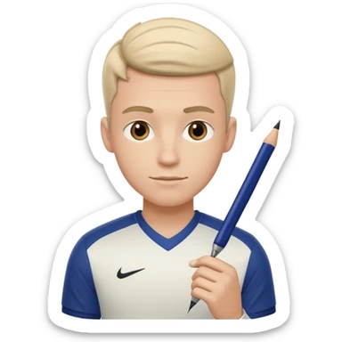 voetballer met stift die een handtekening schrijft sticker