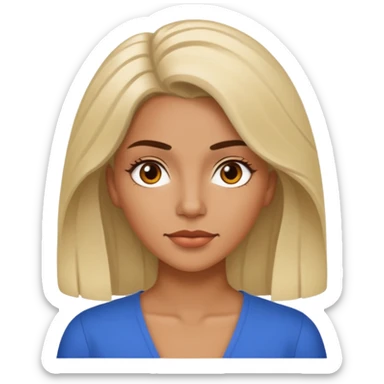 White Colombian woman with Breonna medium hair sticker