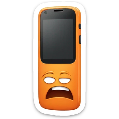 Orange smartphone upset sticker