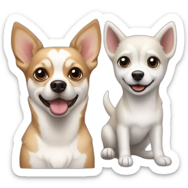 Chihuahua Dog and Husky Dog Mix sticker