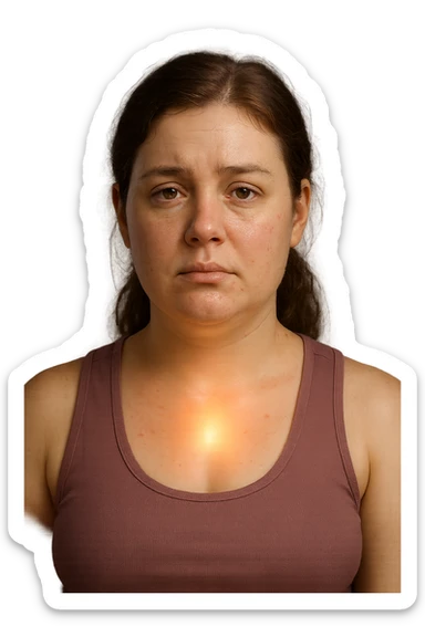 Donna con squilibri ormonali vista in 3D, render sticker