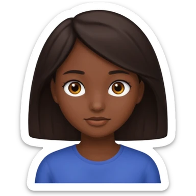Girl with dark brown hair,dark brown eyes,dark skin sticker
