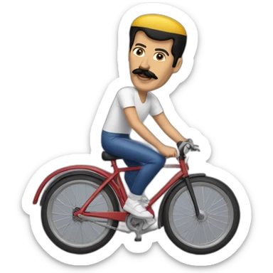 Freddie Mercury riding a bicycle  sticker