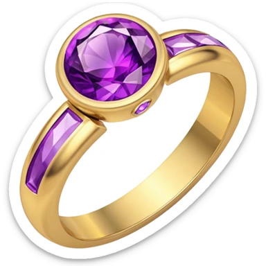 create a wedding ring emoji but with a purple crystal sticker