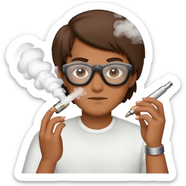 Wearing Apple Vision Pro while vaping sticker
