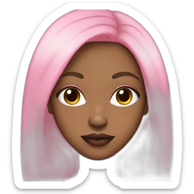 Young Black women pink lips long hair sticker