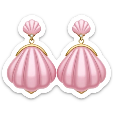 vintage rococo pale pink inflatable puffy shell earrings sticker
