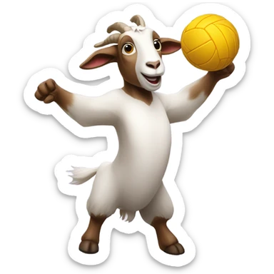 Goat playing volleyball sticker