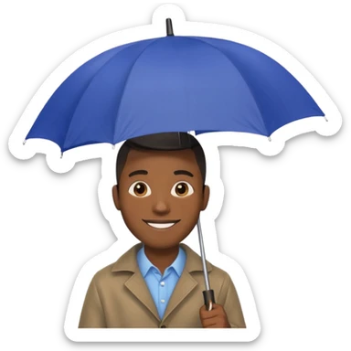 black man holding umbrella sticker