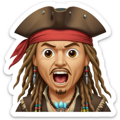 jack sparrow screaming sticker
