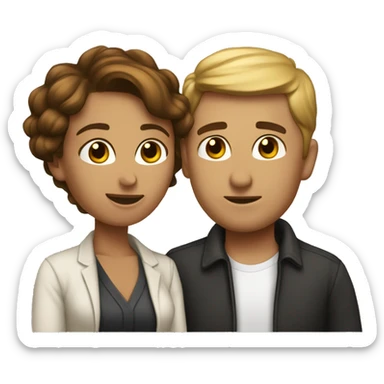 Un couple qui s’embrasse amoureusement sticker