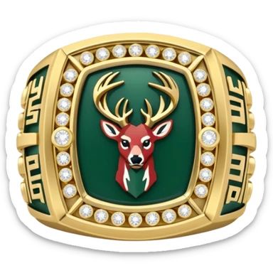Milwaukee bucks championship ring facing front sticker
