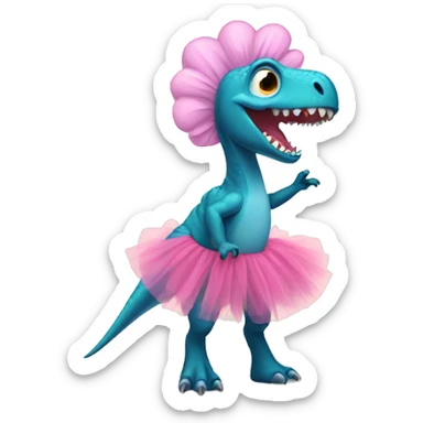 Dino wearing tutu sticker