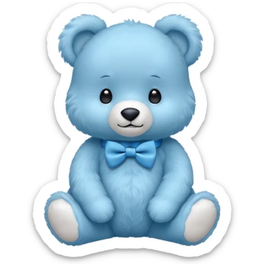 sweet same little blue bears with blue bow tie sitting sticker