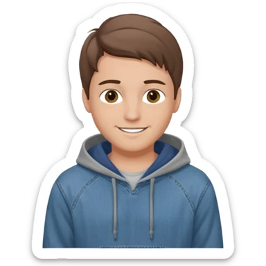 Kjekk gutt (lys i huden) som har pynta seg. Har på seg Jeans og grå hette genser og håret skal være  midtskill og fargen på håret er brunt. Litt øyevipper men ikke mye og litt mørke brun. Skal se HOT Å SEXY UT smile mer!!! sticker