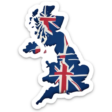 UK map with north of England highlighted sticker