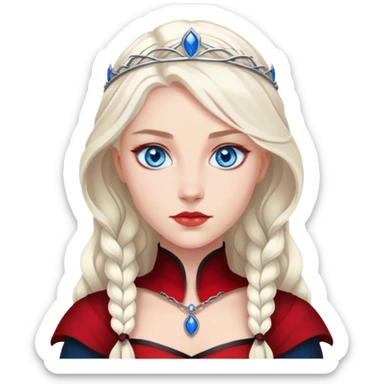 Blue eyes, Targaryen Princess Style, Black and Red only. sticker
