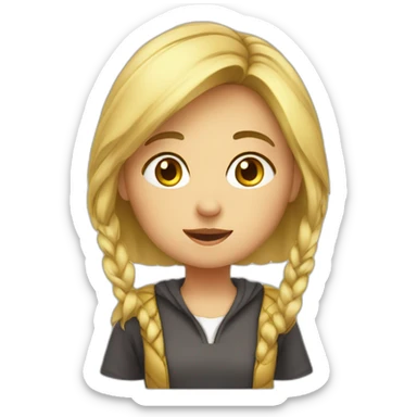 agry girl which must study sticker