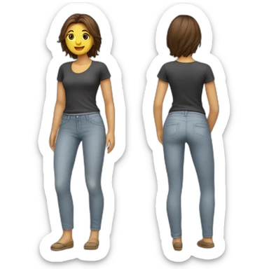 Femme avec un pantalon moulant sticker