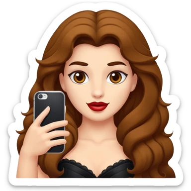 Haz un dos persones una la bella de bella y la bèstia y la otra uo con el pelo rizado largo haciendose un selfie sticker