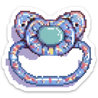 pixel art orange pacifier sticker