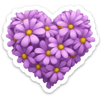 flower heart Lila sticker