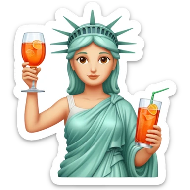 REPLACE THE TORCH OF THE STATUE OF LIBERTY FOR A GLASS OF APEROL SPRITZ sticker