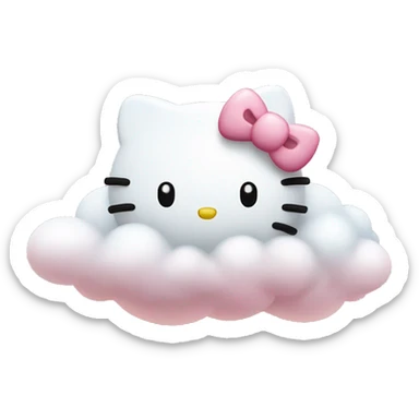 Hello kitty on cloud  sticker