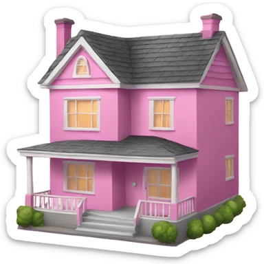 pink house sticker