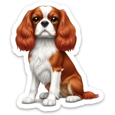 Ruby coloured cavalier King Charles full body no white fur all red sticker