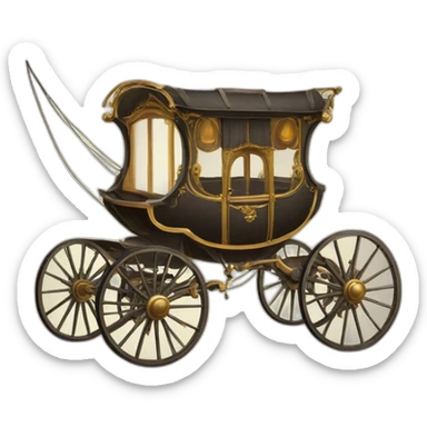 electric cartoon carriage 1800s sticker
