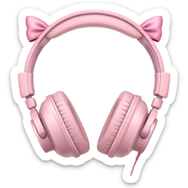 Pink headphones whit pink bows sticker
