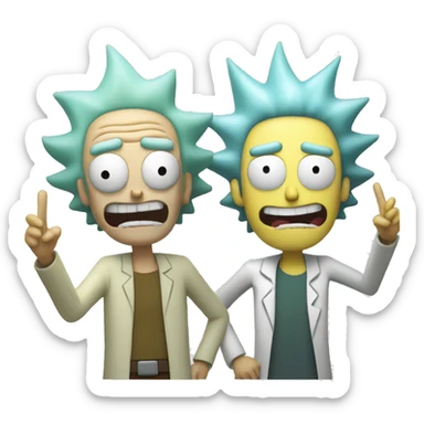 rick and morty happy sticker