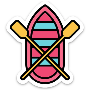 pink rowing boat sticker