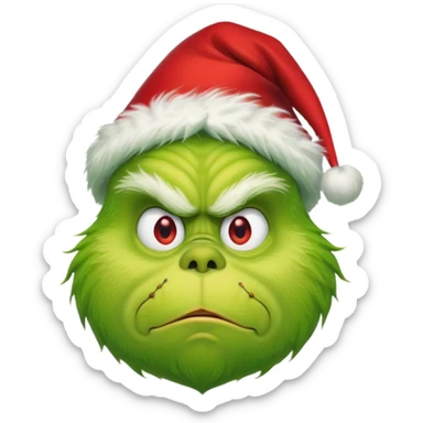 grinch with christmas hat sticker