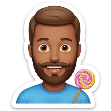 guy with beard made out of candy sticker