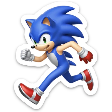 Sonic the hedgehog running away  sticker