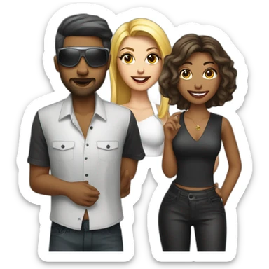 a lady photographer with a dj and a vocalist sticker