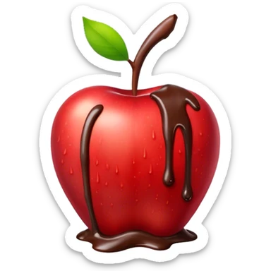 apple with chocolate drin sticker