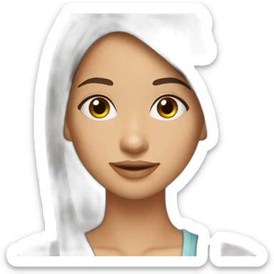 Fille brune cheveux longs lisse sticker